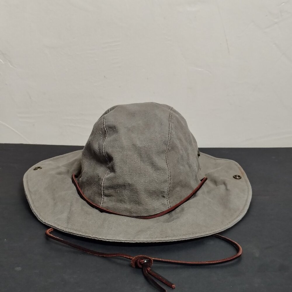 VINTAGE Dorfman Pacific Rain Bucket Hat Cap Size Large Beige Khaki Made in‎ USA